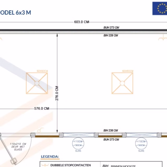 Conteneur 6×3 m – Modèle Milan 2