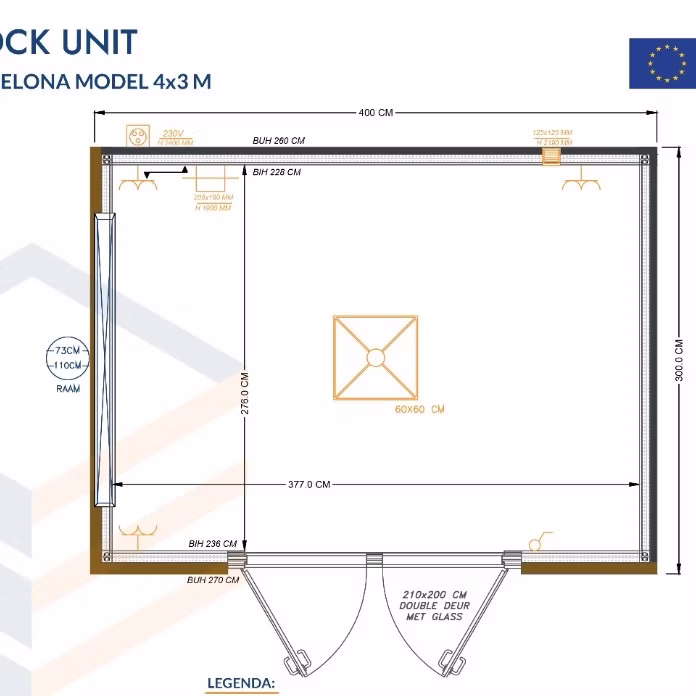 Conteneur Isolé 4 x 3 m – Modèle Berlin 3