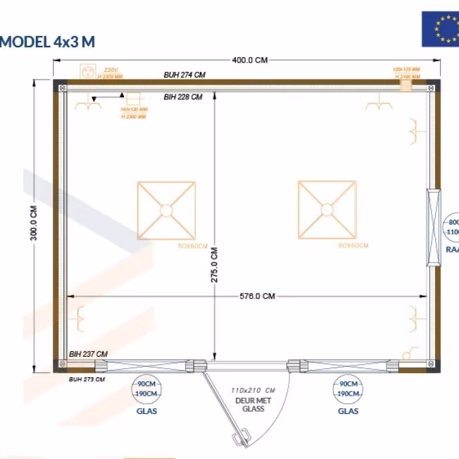 Conteneur Isolé 4 x 3 m – Modèle Berlin 12