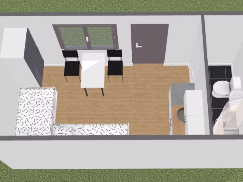 Maison Mobile 18 m² – 6x3 m – Coloris Graphite 6