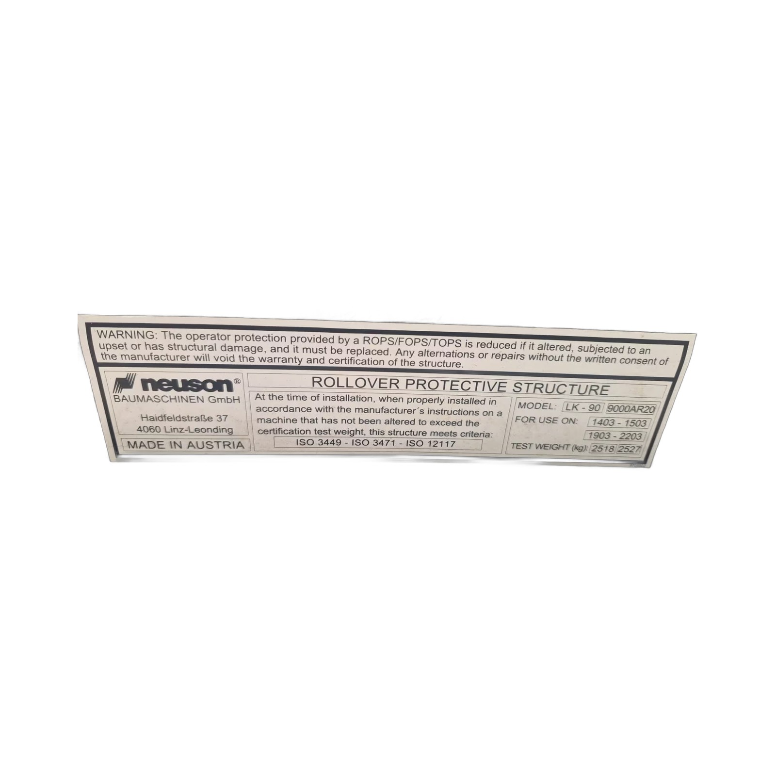 Neuson 1503 RD – Mini-pelle sur chenilles – Occasion – 2008 – 3540 h – 1 705 kg – 13,2 kW 5